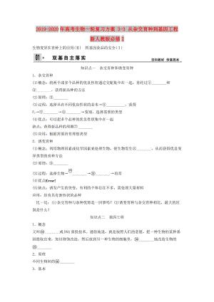 2019-2020年高考生物一輪復(fù)習(xí)方案 3-3 從雜交育種到基因工程 新人教版必修2.doc