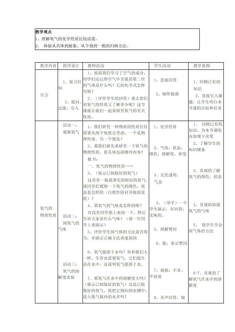 九年级化学上册 第三章 3.1 氧气的性质和用途教案 （新版）粤教版.doc_第2页