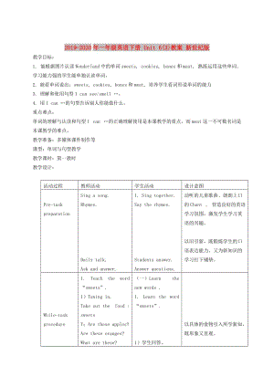 2019-2020年一年級英語下冊 Unit 6(3)教案 新世紀(jì)版.doc