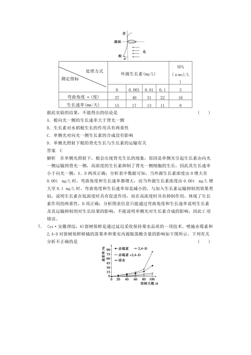 2019-2020年高考生物一轮集训 真题与练出高分 8.30植物的激素调节 新人教版.doc_第3页