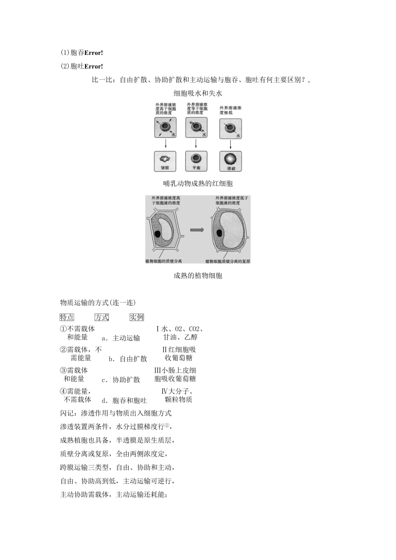 2019-2020年高考生物一轮复习方案 2-3 物质跨膜运输的实例与物质跨膜运输的方式 新人教版必修1.doc_第2页