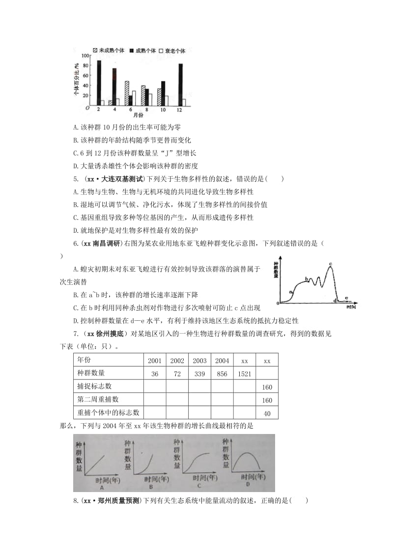 2019-2020年高考生物第一轮复习 第48讲 第九单元 生物与环境单元测试（含解析））.doc_第2页