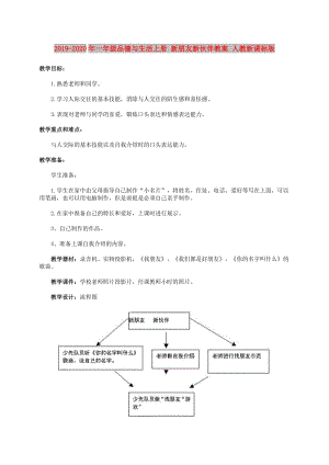 2019-2020年一年級品德與生活上冊 新朋友新伙伴教案 人教新課標(biāo)版.doc