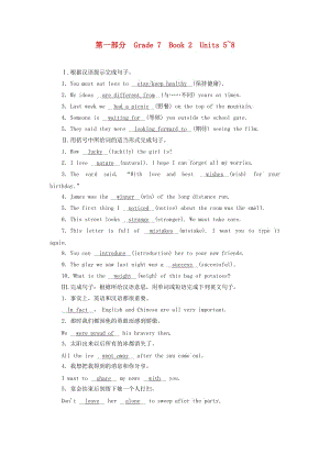 陜西省2019年中考英語復(fù)習(xí) 第1部分 教材同步復(fù)習(xí) Grade 7 Book 2 Units 5-8練習(xí) （新版）冀教版.doc