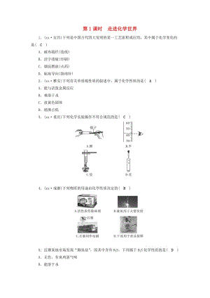 安徽省2019中考化學(xué)決勝復(fù)習(xí) 第一部分 考點(diǎn)探究 第1課時 走進(jìn)化學(xué)世界習(xí)題.doc