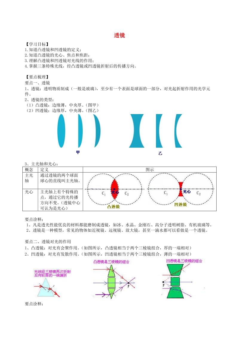 八年级物理上册 4.2透镜学案 （新版）苏科版.doc_第1页