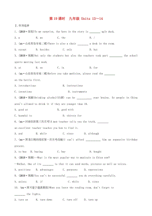 山東省青島市2019年中考英語一輪復(fù)習(xí) 第19課時 九全 Units 13-14練習(xí).doc