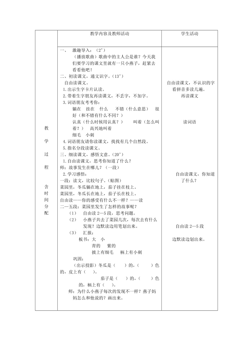 2019-2020年一年级语文下册 燕子妈妈笑了 2教案 北京版.DOC_第2页