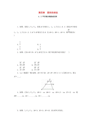 2019屆九年級(jí)數(shù)學(xué)上冊(cè) 第四章 圖形的相似 2 平行線分線段成比例練習(xí) （新版）北師大版.doc