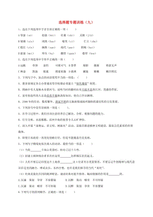 湖北省丹江口市中考語文選擇題專題訓練九無答案.doc