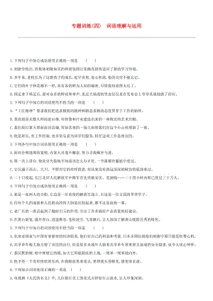 云南省2019年中考語文總復(fù)習(xí) 第二部分 語文知識積累與綜合運(yùn)用 專題訓(xùn)練04 詞語理解與運(yùn)用.doc