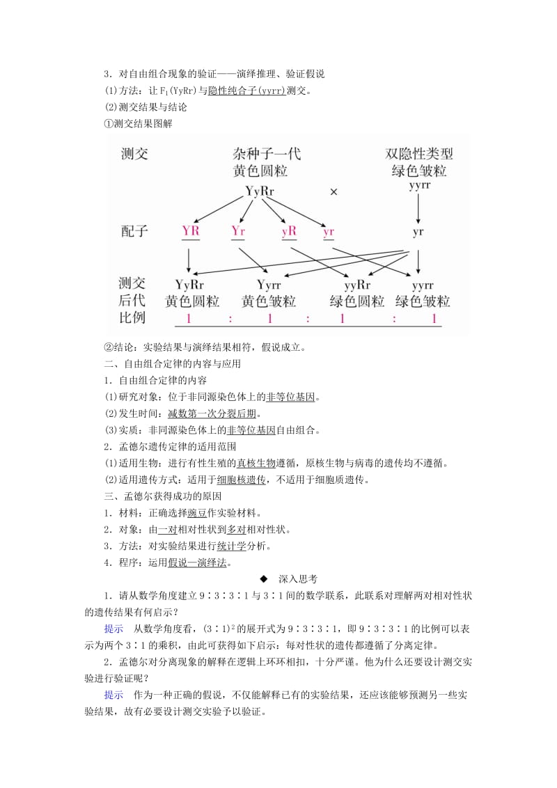 2019-2020年高考生物一轮复习第16讲基因的自由组合定律培优学案.doc_第3页