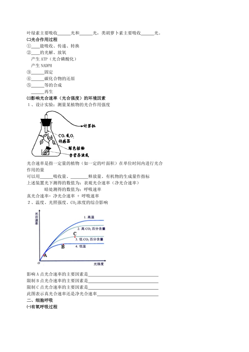 2019-2020年高考生物总复习分子与细胞光合作用和细胞呼吸专题学案.doc_第2页