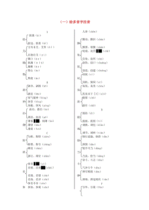 湖南省中考語文面對(duì)面 專題一 字音字形（一）給多音字注音.doc