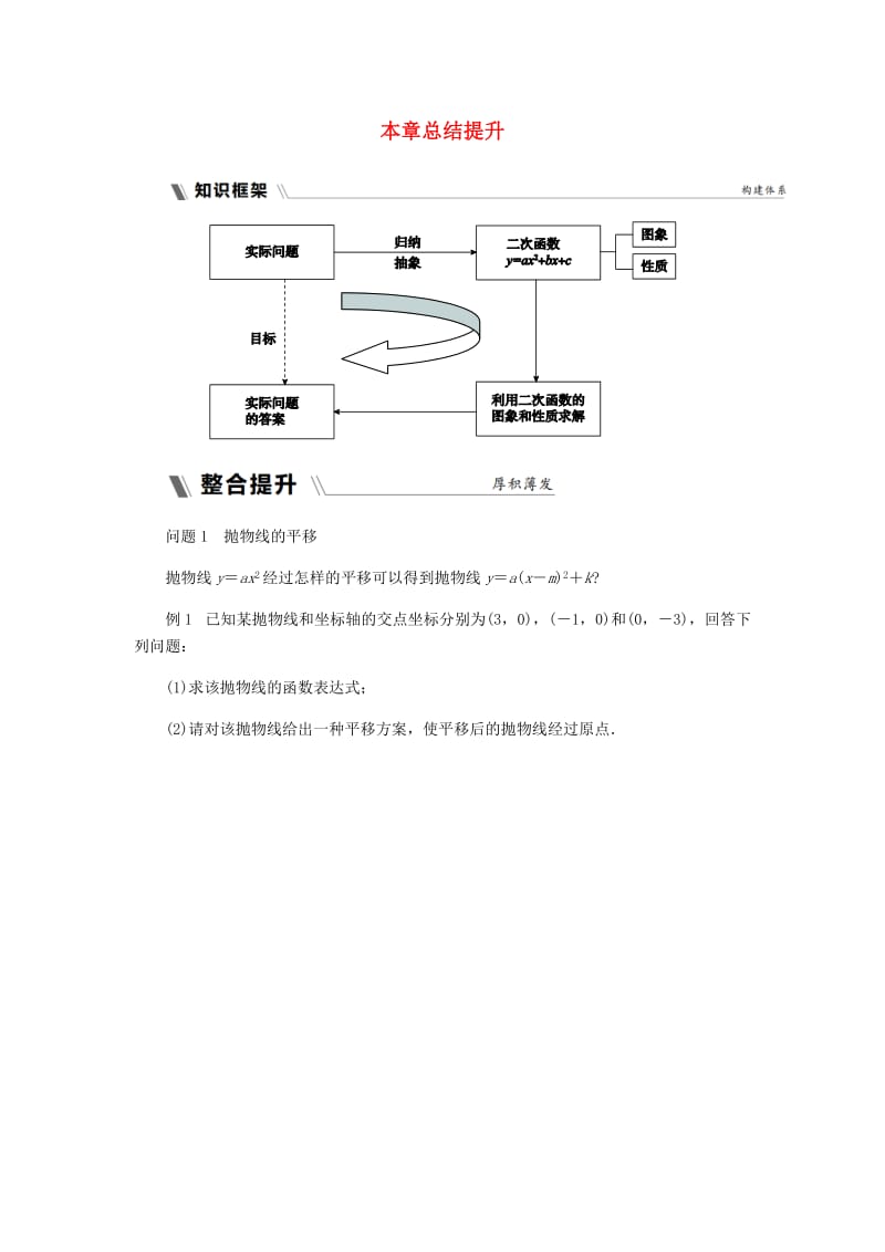 九年级数学上册 第1章 二次函数本章总结提升同步练习 （新版）浙教版.doc_第1页