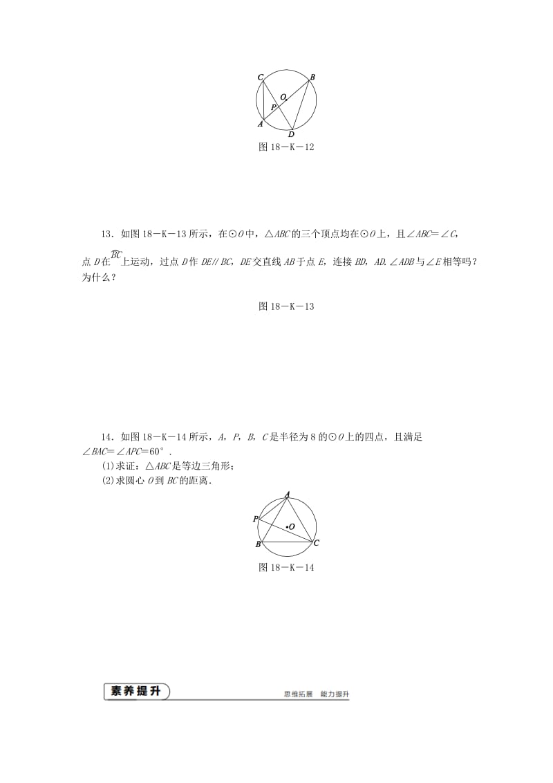 九年级数学上册 第2章 对称图形-圆 2.4 圆周角 第1课时 圆周角的概念与性质作业 （新版）苏科版.doc_第3页