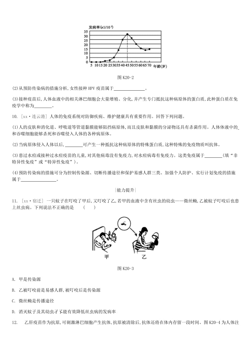 江苏省徐州市2019年中考生物复习 第七单元 健康地生活 课时训练20 传染病与免疫.doc_第3页