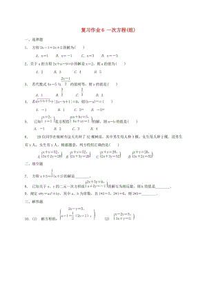 江蘇省淮安市淮陰區(qū)凌橋鄉(xiāng)九年級數(shù)學(xué)下學(xué)期復(fù)習(xí)作業(yè)6 一次方程（組）.doc