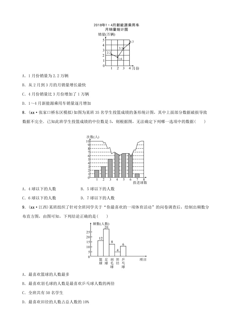 河北省石家庄市2019年中考数学总复习第八章统计与概率第一节统计同步训练.doc_第2页