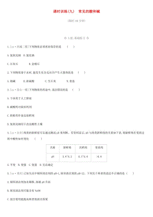 北京市2019年中考化學(xué)總復(fù)習(xí) 主題三 身邊的化學(xué)物質(zhì) 課時(shí)訓(xùn)練09 常見(jiàn)的酸和堿練習(xí).doc