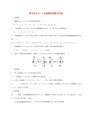 江蘇省淮安市淮陰區(qū)凌橋鄉(xiāng)九年級數(shù)學下學期復習作業(yè)14 二次函數(shù)的圖像與性質(zhì).doc