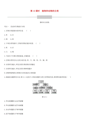 廣東省深圳市2019年中考生物 主題復習七 生物的多樣性 第13課時 植物和動物的分類練習.doc