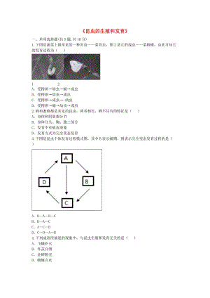 河南省永城市八年級生物下冊 7.1.2《昆蟲的生殖和發(fā)育》綜合訓練（新版）新人教版.doc