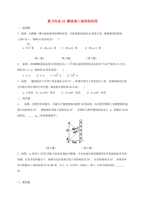 江蘇省淮安市淮陰區(qū)凌橋鄉(xiāng)九年級(jí)數(shù)學(xué)下學(xué)期復(fù)習(xí)作業(yè)24 解直角三角形的應(yīng)用.doc