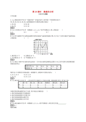 （人教通用）2019年中考數(shù)學(xué)總復(fù)習(xí) 第八章 統(tǒng)計與概率 第29課時 數(shù)據(jù)的分析知能優(yōu)化訓(xùn)練.doc