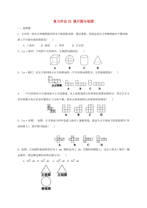 江蘇省淮安市淮陰區(qū)凌橋鄉(xiāng)九年級(jí)數(shù)學(xué)下學(xué)期復(fù)習(xí)作業(yè)32 展開(kāi)圖與視圖.doc