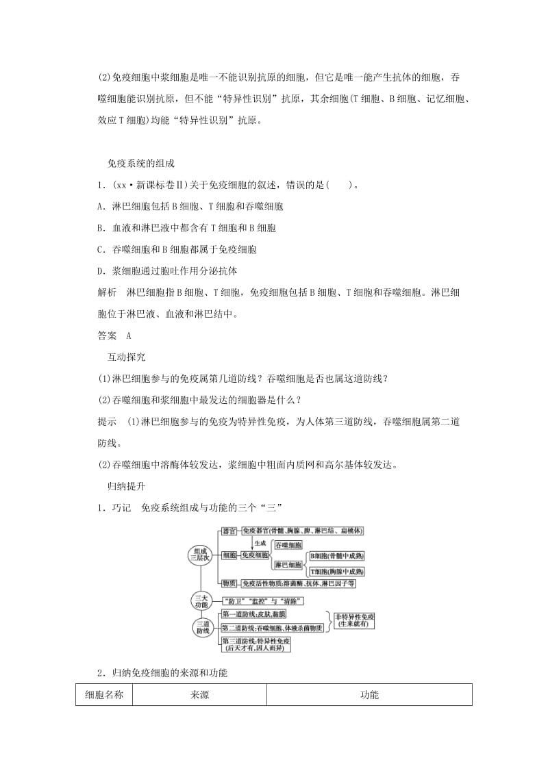 2019-2020年高考生物第一单元第4讲免疫调节教学案新人教版必修3.doc_第2页