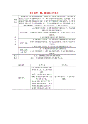 九年級化學(xué)下冊 第十單元 酸和堿 課題1 常見的酸和堿 10.1.1 酸、堿與指示劑作用 幾種常見的酸教案 新人教版.doc