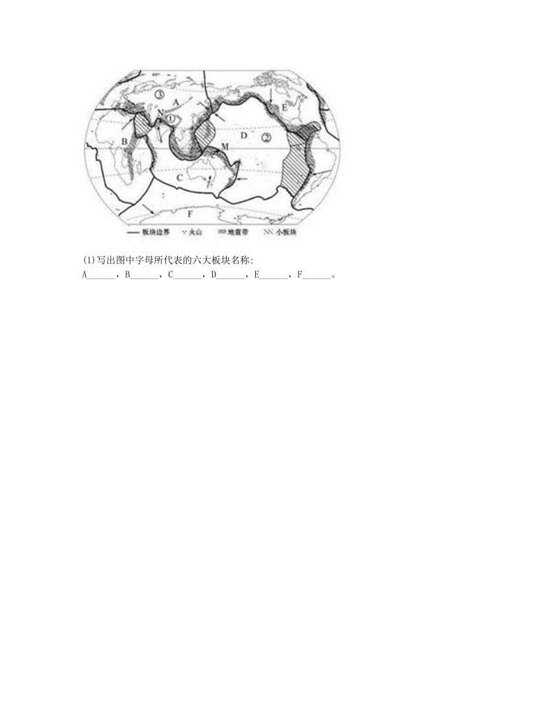 河南省永城市七年级地理上册 第二章 陆地和海洋 板块构造学说自主检测（新版）新人教版.doc_第2页