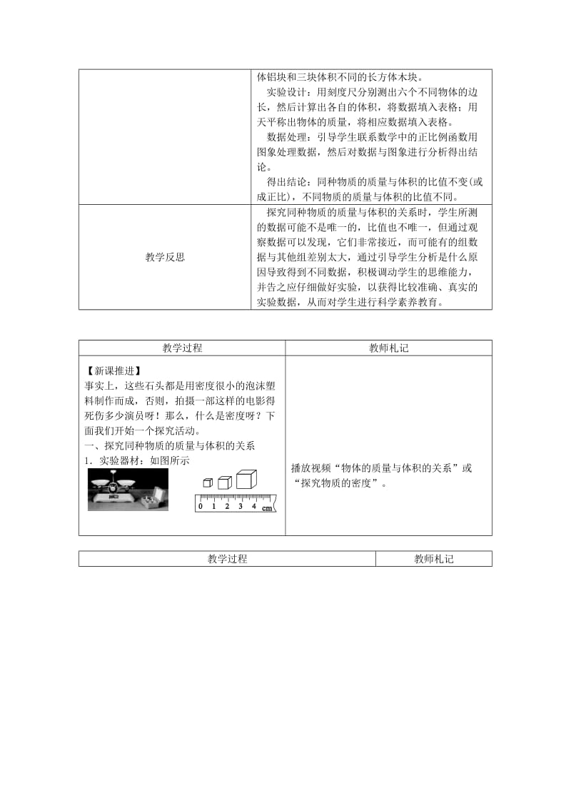 八年级物理上册 第六章 第2节密度教案 （新版）新人教版.doc_第2页