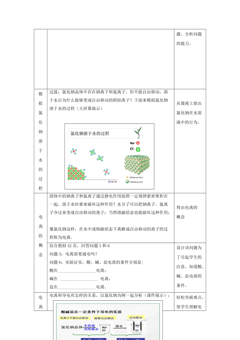 2019-2020年鲁科版高中化学必修1第2章 第2节 第1课时电解质及其电离教学设计2.doc_第3页