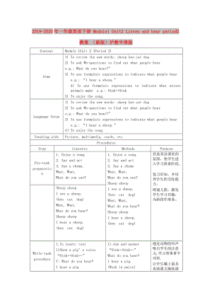 2019-2020年一年級英語下冊 Module1 Unit2 Listen and hear period2教案 （新版）滬教牛津版.doc