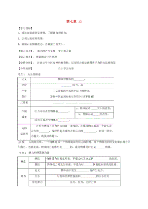 河北省石家莊市八年級(jí)物理下冊(cè) 第七章 力學(xué)案（新版）新人教版.doc