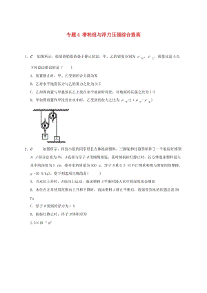 江蘇省大豐市九年級物理上冊 11.2 滑輪 專題4 滑輪組與浮力壓強(qiáng)綜合提高課程講義 （新版）蘇科版.doc