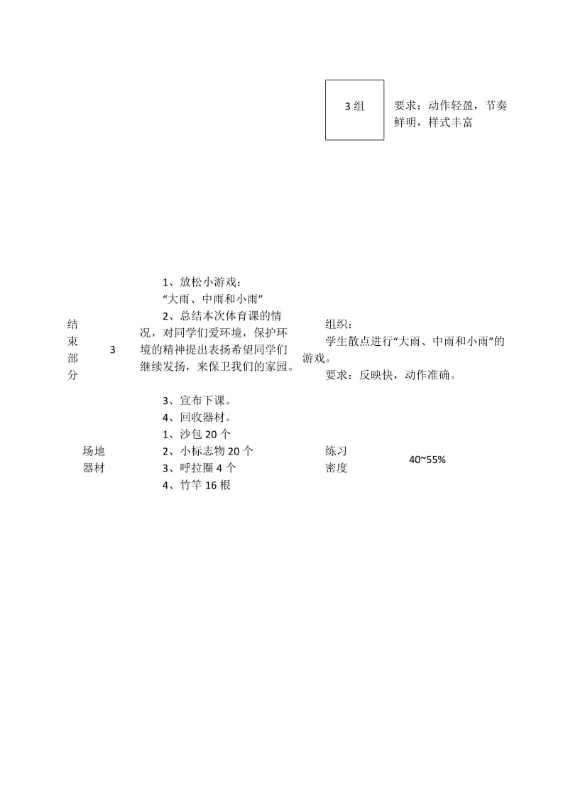 2019-2020年小学体育与健身三年级《“环保小卫士”在行动——各种跑的练习》表格式教学设计附指导记录.doc_第3页