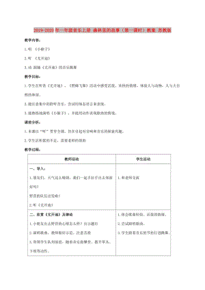 2019-2020年一年級音樂上冊 森林里的故事（第一課時）教案 蘇教版.doc