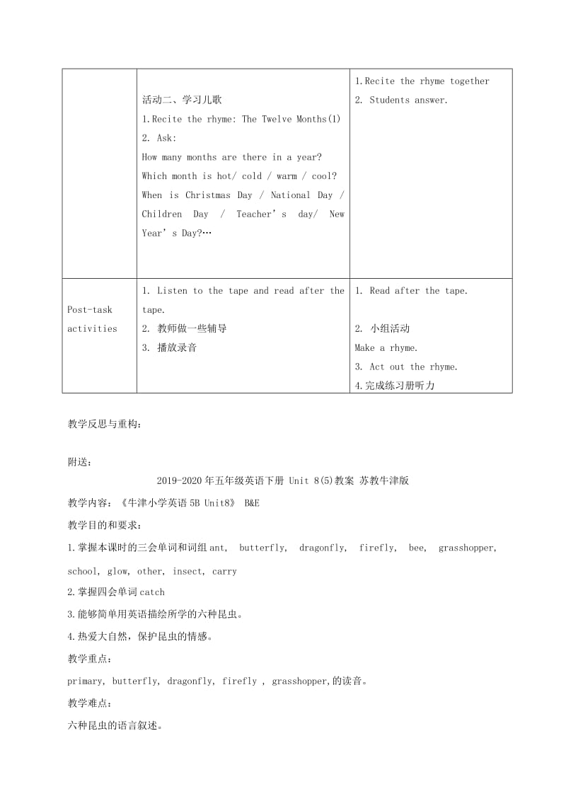 2019-2020年五年级英语下册 Unit 8(5)教案 新世纪版.doc_第2页