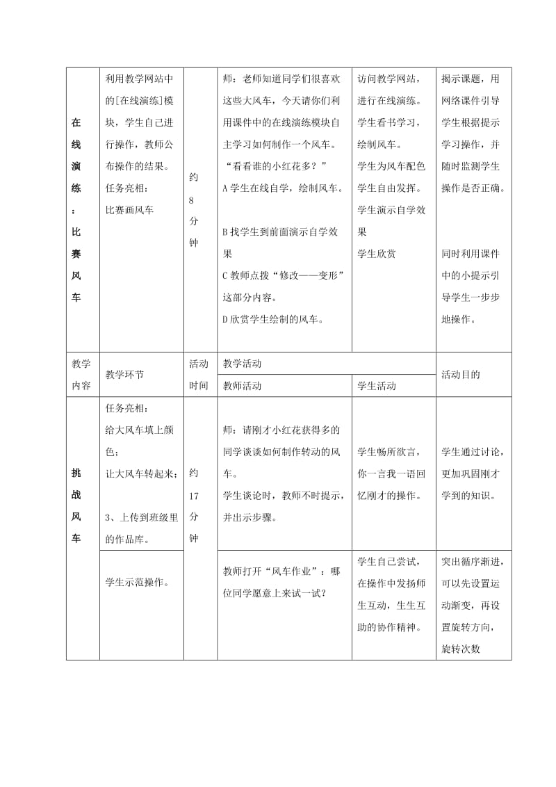 2019-2020年五年级信息技术上册 转动的风车教案 冀教版.doc_第3页