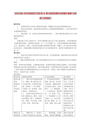 2019-2020年六年級(jí)語文下冊(cè) 第45課《孫悟空棒打白骨精》教案 上海版（五四制）.doc