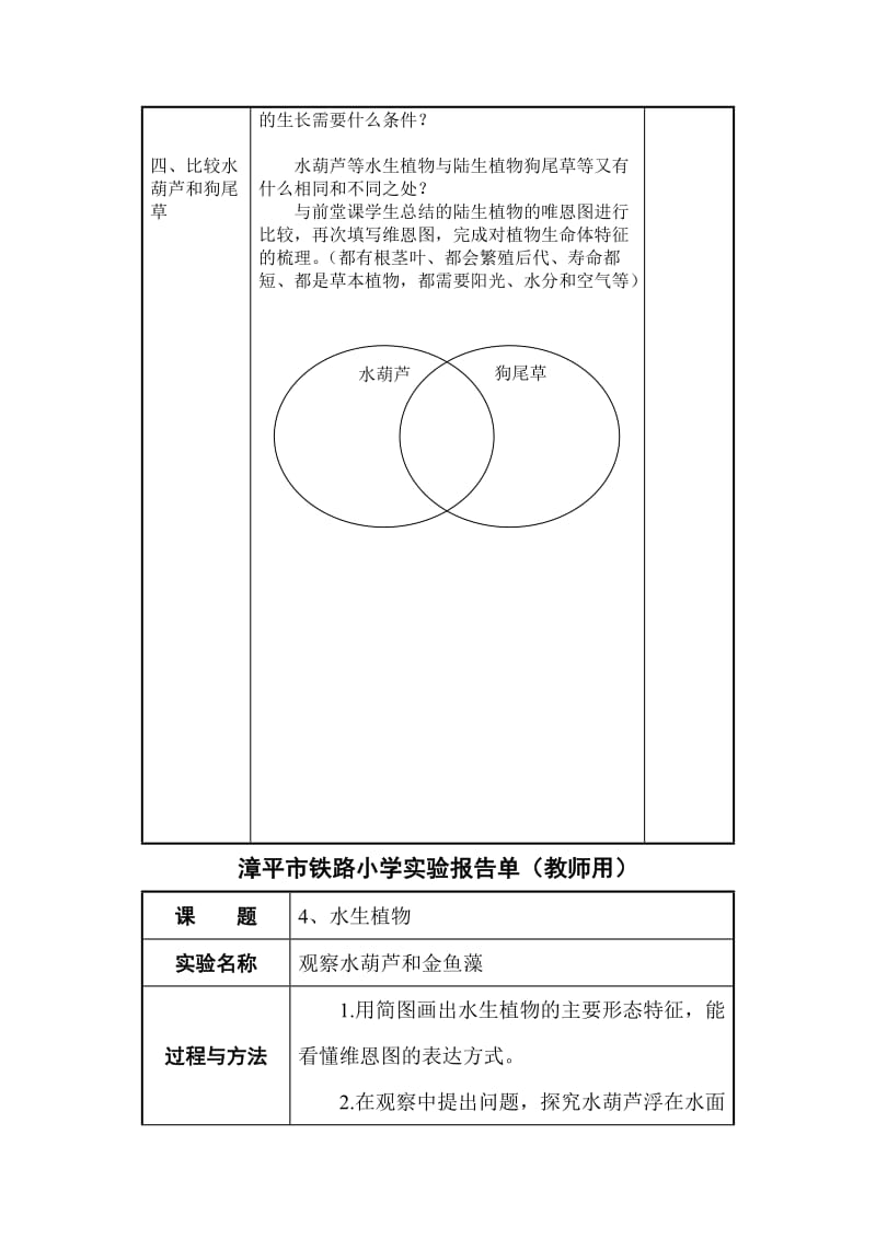 2019-2020年教科版科学三上《观察水生植物》word教案.doc_第2页