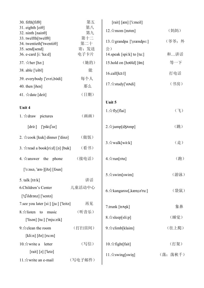 2019年PEP小学英语五年级下册单词带音标.doc_第3页