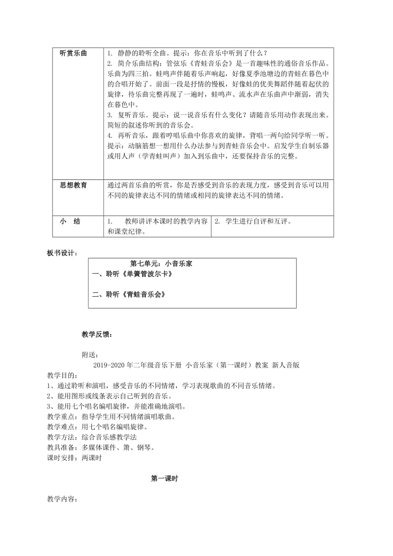 2019-2020年二年级音乐下册 小音乐家（第一课时）教案 人音版.doc_第2页