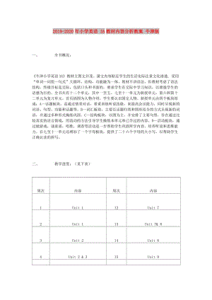 2019-2020年小學英語 3A教材內(nèi)容分析教案 牛津版.doc