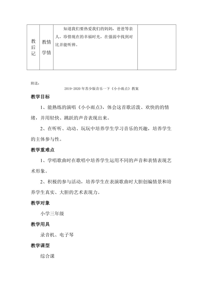 2019-2020年苏少版音乐一下《小宝宝睡着了》教案.doc_第3页