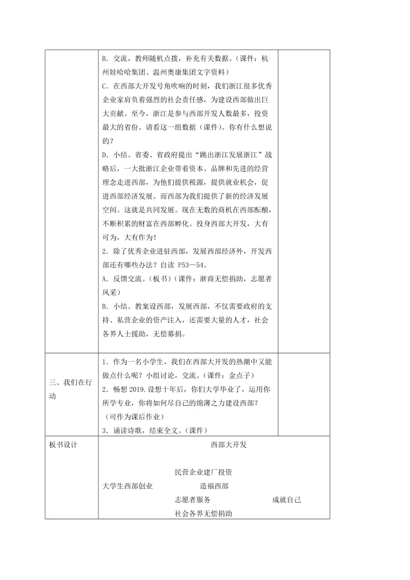 2019-2020年五年级品德与社会下册 西部大开发3第二课时教案 浙教版.doc_第2页