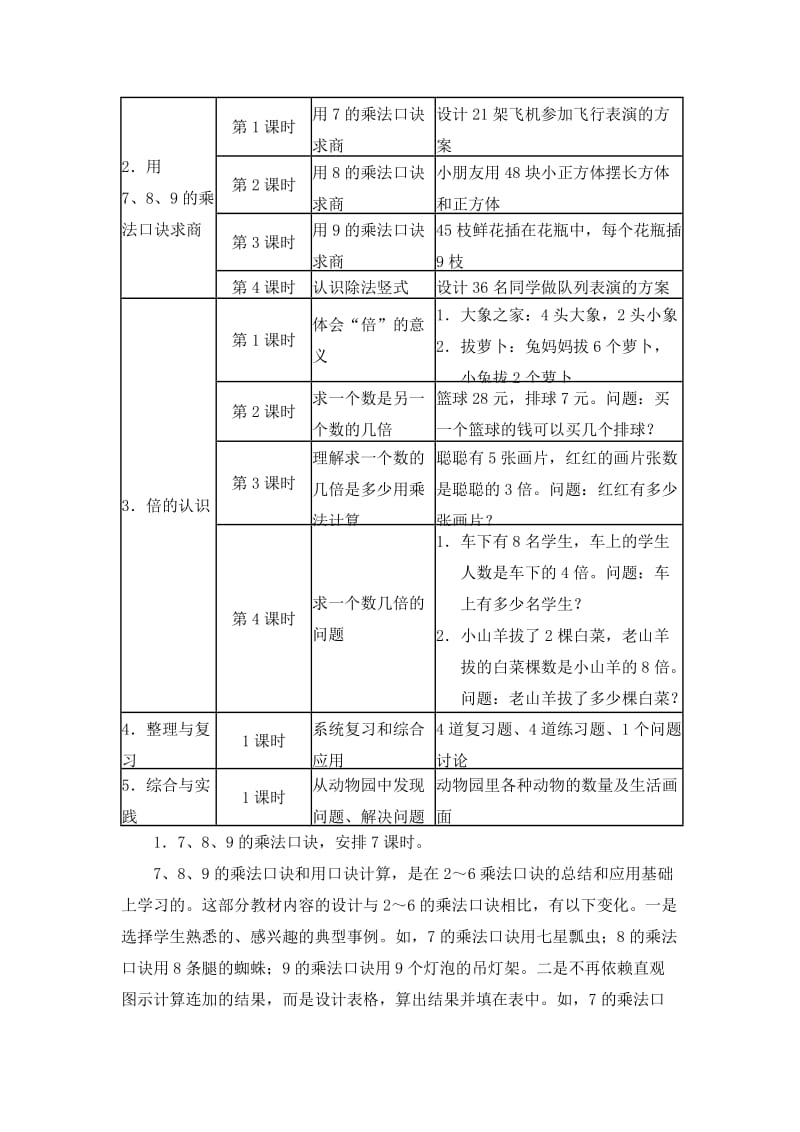 2019-2020年二年级上册7.1《表内乘法和除法（二）》教材内容说明.doc_第2页